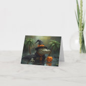 Alligator Zaubers & Pumpkin Lächeln - Halloween Ca Dankeskarte (Vorderseite)