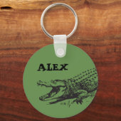 Alligator zeichne mit individuelle Name Schlüsselanhänger (Vorderseite)