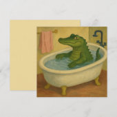 Alligator zur Badezeit Einladung (Vorne/Hinten)