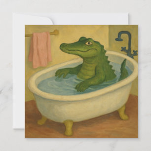 Alligator zur Badezeit Einladung