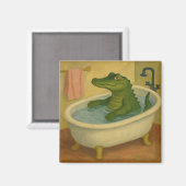 Alligator zur Badezeit Magnet (Vorderseite/Rückseite)
