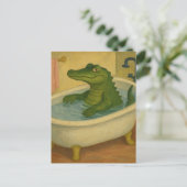 Alligator zur Badezeit Postkarte (Stehend Vorderseite)