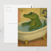 Alligator zur Badezeit Postkarte (Vorne/Hinten)