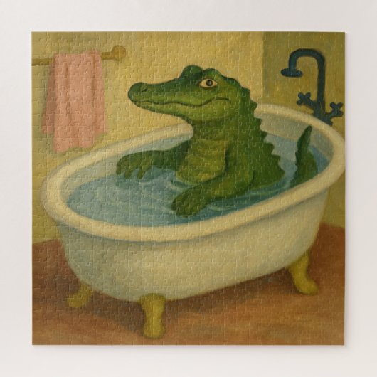 Alligator zur Badezeit Puzzle (Vertikal)