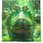 Alligatoren Duschvorhang (Vorderseite)