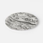 Alligatoren für Schwarzweißschildkröten Pappteller (Schrägansicht)