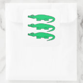 Alligatoren. Quadratischer Aufkleber (Tasche)