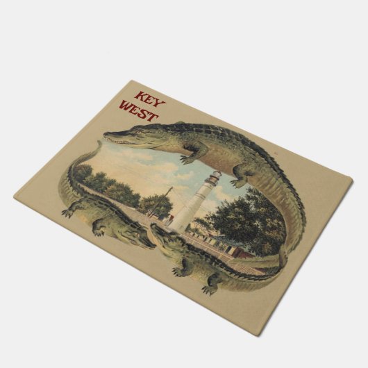 Alligatoren und Leuchtturm, Willkommen, Doormat Fußmatte (Schrägansicht)
