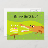 Alligatorgeburtstag Postkarte (Vorne/Hinten)