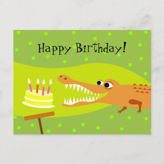 Alligatorgeburtstag Postkarte (Vorderseite)