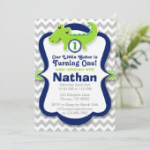 Alligatorgeburtstags-Einladung - Einladung (Stehend Vorderseite)