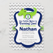 Alligatorgeburtstags-Einladung - Einladung (Vorne/Hinten)