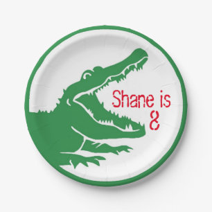Alligatorgewohnheitsplatte Pappteller