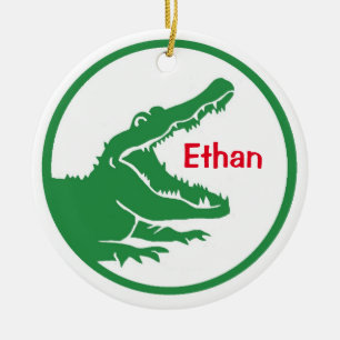 Alligatorkundenspezifische Weihnachtsverzierung Keramik Ornament