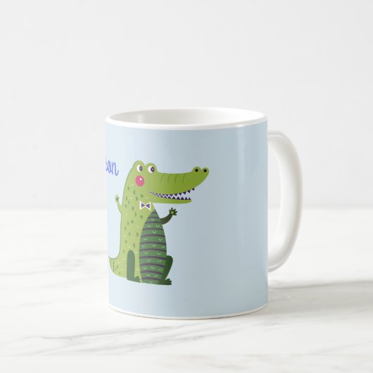 Alligatorniedlicher individueller Name Kaffeetasse (VorderseiteRechts)