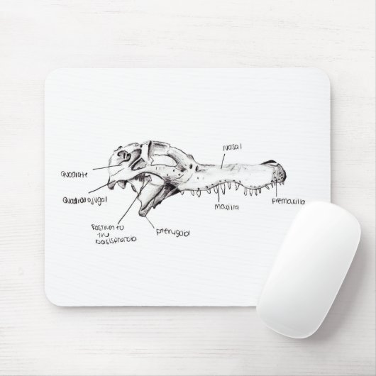Alligatorschädel-Diagramm Mousepad (Mit Mouse)