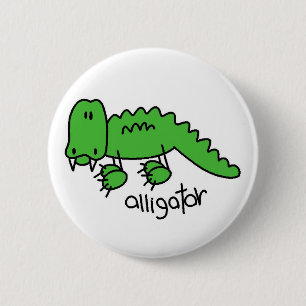 AlligatorStrichmännchen-Knopf Button