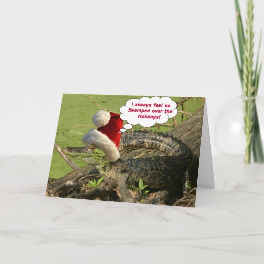 Alligatorweihnachtskarte Feiertagskarte (Vorderseite)
