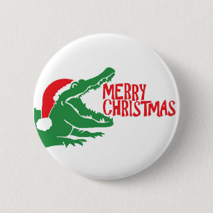 Alligatorweihnachtsknopf Button