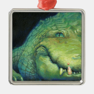 Alligatorweihnachtszahnverzierung Ornament Aus Metall