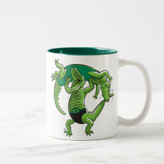 AlligatorWrestling-Tasse Zweifarbige Tasse