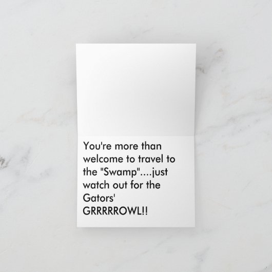 Alligatorzeit-Gruß-Karten Karte (Innenseite)