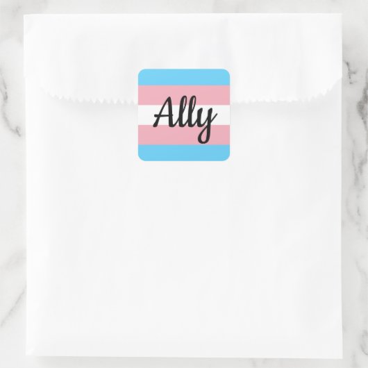 Alliierte Trans Flag Quadratischer Aufkleber (Tasche)