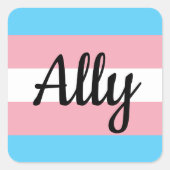Alliierte Trans Flag Quadratischer Aufkleber (Vorderseite)