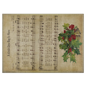 Allin Gray "EIN KIND HEUTE IST GEBOREN" Glas Schneidebrett