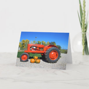 Allis Chalmers Tractor and Pumpkins Greeting Card Feiertagskarte