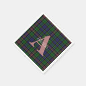 Allison Clan Kariert Monogram Paper Napkins Serviette (Ecke)