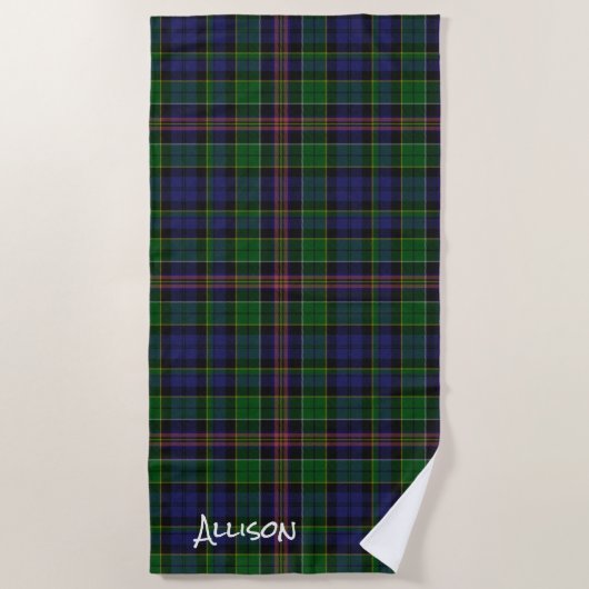 Allison Clan Tartan Kariert Beach Handtuch (Vorderseite)