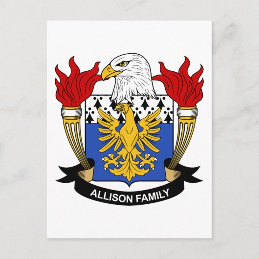Allison Familienwappen Postkarte (Vorderseite)