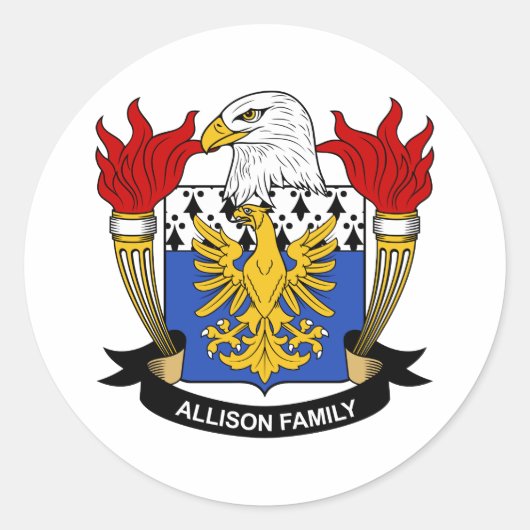Allison Familienwappen Runder Aufkleber (Vorderseite)