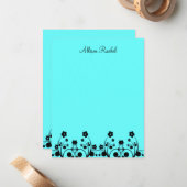 Allison Rachel Blume & Pearls Tall Vielen Dank Mitteilungskarte (Vorderseite/Rückseite Beispiel)