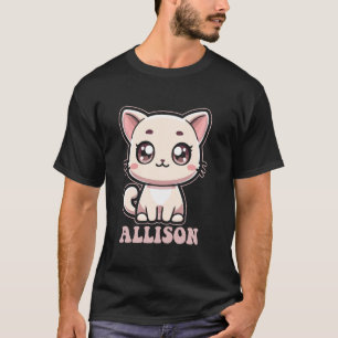 Allison Süße Kitty Katzen Design für Mädchen Name T-Shirt