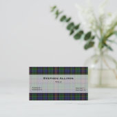 Allison Tartan Kariert Custom Visitenkarte (Stehend Vorderseite)