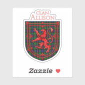 Allison Tartan Scottish Kariert Lion Rampant Aufkleber (Blatt)