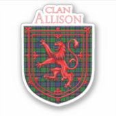 Allison Tartan Scottish Kariert Lion Rampant Aufkleber (Vorderseite)