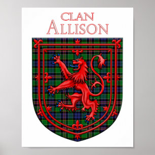 Allison Tartan Scottish Kariert Lion Rampant Poster