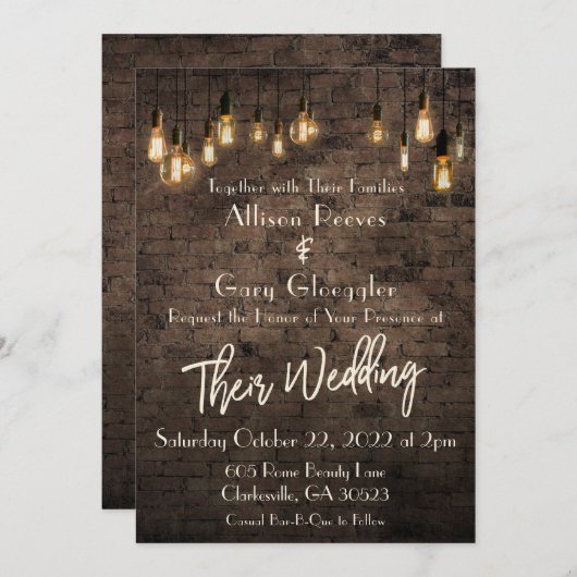 Allison und Gary Custom; überarbeitet mit Cream Le Einladung (Vorne/Hinten)