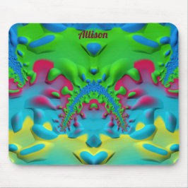 ALLISON ~ Zany Hot Pink Gelb Grün und Blau Mousepad