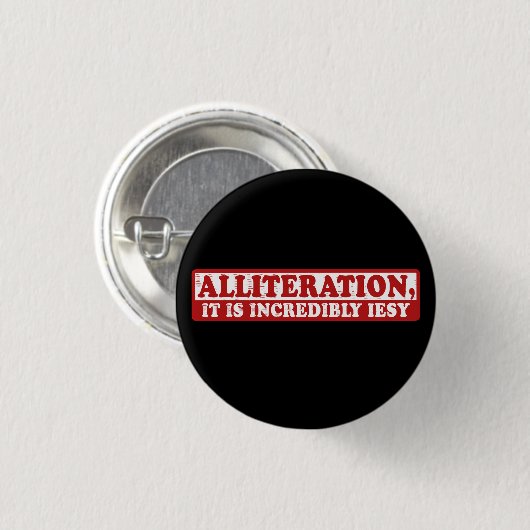 Alliteration lustiges kreatives Schreiben Button (Vorne & Hinten)