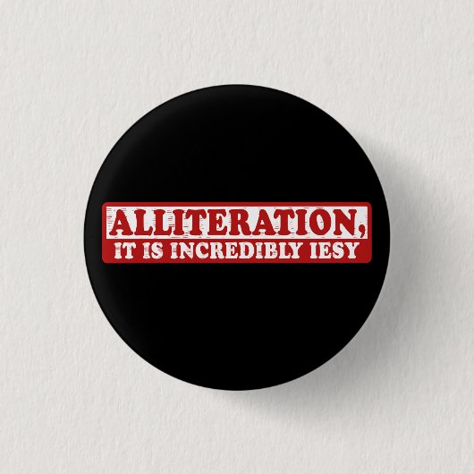 Alliteration lustiges kreatives Schreiben Button (Vorderseite)