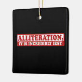 Alliteration lustiges kreatives Schreiben Keramikornament (Links)