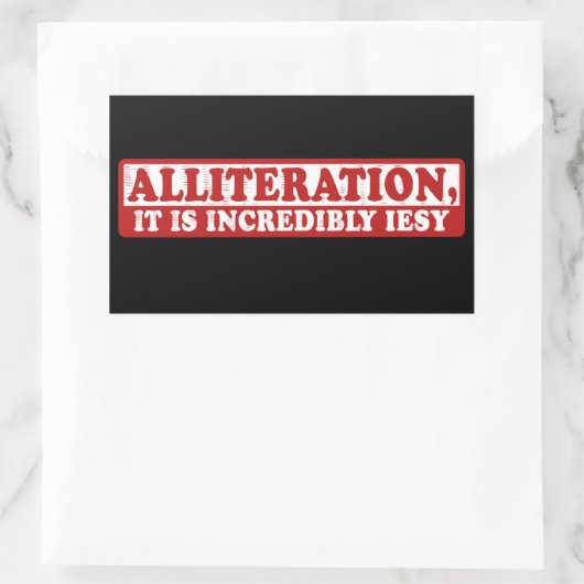 Alliteration lustiges kreatives Schreiben Rechteckiger Aufkleber (Tasche)
