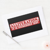 Alliteration lustiges kreatives Schreiben Rechteckiger Aufkleber (Umschlag)