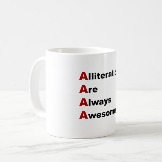 Alliterationen sind immer fantastisch kaffeetasse (Vorderseite Links)