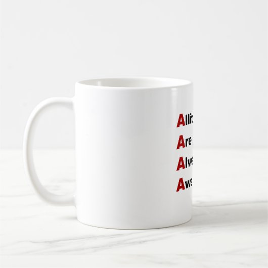 Alliterationen sind immer fantastisch kaffeetasse (Links)