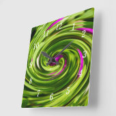 Allium Abstrakt Wall Clock Quadratische Wanduhr (Winkel)